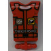LEGO rot Technic Action Figure Körper Part mit &#039;TECHNIC&#039;, Gürtel und Logos (2698)