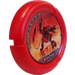 LEGO Red Technic Bionicle Weapon Throwing Disc with Fire, 3 Pips, Torch Logo (32171)