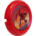 LEGO Rød Technic Bionicle Våpen Throwing Disc med Brann, 3 Pips, Lykt logo (32171)