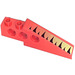 LEGO Red Technic Brick Wing 1 x 6 x 1.67 with Tiger Stripes (Right) Sticker (2744)