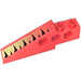 LEGO Red Technic Brick Wing 1 x 6 x 1.67 with Tiger Stripes Sticker (2744)
