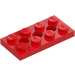 LEGO Red Technic Plate 2 x 4 with Holes (3709)