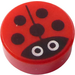 LEGO rot Fliese 1 x 1 Runden mit Ladybird (35380 / 72399)