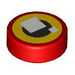 LEGO Red Tile 1 x 1 Round with Yellow Eye (35380)