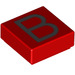 LEGO Red Tile 1 x 1 with &#039;B&#039; with Groove (11532 / 13407)