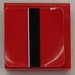 LEGO Red Tile 1 x 1 with Black Stripe Sticker with Groove (3070)