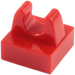 LEGO Red Tile 1 x 1 with Clip (No Cut in Center) (2555 / 12825)