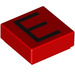 LEGO Red Tile 1 x 1 with &#039;E&#039; with Groove (3070)