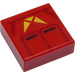 LEGO rot Fliese 1 x 1 mit Gold Triangles mit Nut (3070 / 66812)