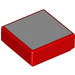 LEGO Rood Tegel 1 x 1 met Grijs Vierkant met groef (25360 / 31550)