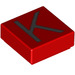LEGO Red Tile 1 x 1 with Letter K with Groove (11555 / 13419)