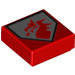 LEGO rot Fliese 1 x 1 mit rot Drachen mit Nut (3070 / 23828)