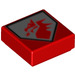 LEGO Red Tile 1 x 1 with Red Dragon with Groove (3070 / 23828)