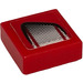 LEGO Red Tile 1 x 1 with Vent (Left) Sticker with Groove (3070)
