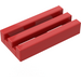 LEGO rot Fliese 1 x 2 Gitter (ohne Bottom Groove)