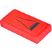 LEGO Red Tile 1 x 2 with Air Vent Sticker with Groove (3069)