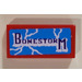 LEGO Red Tile 1 x 2 with &#039;BONESTORM&#039; Sticker with Groove (3069)