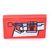 LEGO Red Tile 1 x 2 with helicopter  Sticker with Groove (3069)