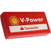 LEGO Red Tile 1 x 2 with Shell V-Power Sticker with Groove (3069)