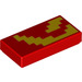 LEGO rouge Tuile 1 x 2 avec Jaune avec rainure (1003 / 3069)