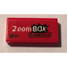 LEGO Red Tile 1 x 2 with &#039;Zoom BOX CAMERAS FAST&#039; Sticker with Groove (3069)