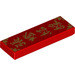 LEGO Red Tile 1 x 3 with Chinese Symbols (75418)