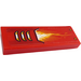 LEGO Red Tile 1 x 3 with Vents and Flame Right Side Sticker (63864)