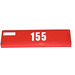 LEGO Red Tile 1 x 4 with &#039;155&#039; and a white line on the left Sticker (2431)