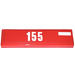 LEGO Red Tile 1 x 4 with &#039;155&#039; and a white line on the right Sticker (2431)