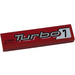 LEGO Red Tile 1 x 4 with &quot;7 Turbo&quot; and &quot;KYOTO Power&quot; (Right) Sticker (2431)