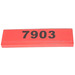 LEGO Red Tile 1 x 4 with &#039;7903&#039; Sticker (2431)
