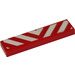 LEGO Red Tile 1 x 4 with Danger Stripes with Transparent Background Sticker (2431)