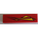 LEGO Red Tile 1 x 4 with Flame Banner (Right) Sticker (2431)