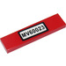 LEGO Red Tile 1 x 4 with &#039;MV60023&#039; Sticker (2431)