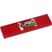 LEGO Red Tile 1 x 4 with &quot;TURBO RACER&quot; Sticker (2431 / 91143)