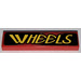 LEGO Red Tile 1 x 4 with &#039;WHEELS&#039; Right Sticker (2431)