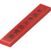 LEGO Red Tile 1 x 6 with Chinese Logogram &#039;日照中天起蟄龍&#039; (Hidden Dragon Rises in the Sun) Sticker (6636)