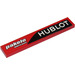 LEGO Red Tile 1 x 6 with &quot;HUBLOT&quot; and &quot;Pakelo Lubricants&quot; - Right Sticker (6636)