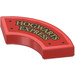 LEGO Red Tile 2 x 2 Curved Corner with Gold &#039;HOGWARTS EXPRESS&#039; Sticker (27925)