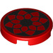 LEGO Red Tile 2 x 2 Round with Geometric with Bottom Stud Holder (14769 / 26533)