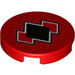LEGO Red Tile 2 x 2 Round with Red and Black with Bottom Stud Holder (14769 / 33403)