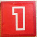 LEGO Red Tile 2 x 2 with &#039;1&#039; Sticker with Groove (3068)