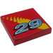 LEGO Red Tile 2 x 2 with &quot;29&quot; Sticker with Groove (3068)
