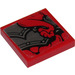 LEGO Red Tile 2 x 2 with Armor with Rivets Sticker with Groove (3068)