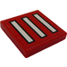 LEGO Rood Tegel 2 x 2 met Bars Sticker met groef (3068)