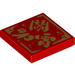 LEGO Red Tile 2 x 2 with Chinese Symbols with Groove (3068 / 75430)