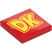 LEGO Red Tile 2 x 2 with &quot;DK&quot; with Groove (3068 / 103784)