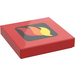 LEGO Red Tile 2 x 2 with Fire Logo with Groove (3068)