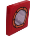 LEGO Red Tile 2 x 2 with Framed Mirror Sticker with Groove (3068)