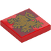 LEGO Red Tile 2 x 2 with Gryffindor Symbol with Groove (3068 / 106249)